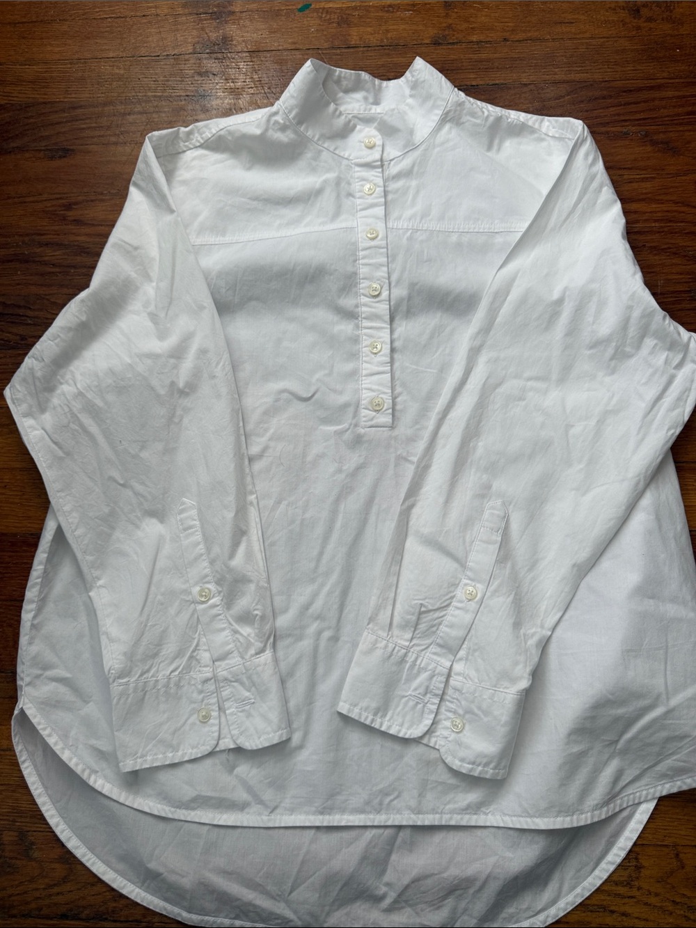 J. Crew White Women's Cotton Button Placket Top